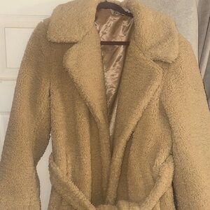 Women's Beige Teddy Coat